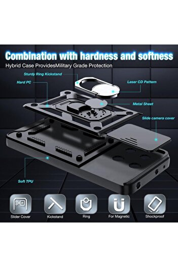 m.tk moveteck For Poco X6 Pro 5g Case Shockproof Full Protective Camera Protected Sliding Armor Tank Armor Cover