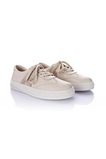 Getcho Ervis Women's Genuine Leather Beige Casual Shoes