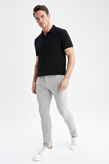 DeFacto Schmal geschnittene, schmal geschnittene Chino-Canvas-Hose mit schmalem Bein T1055az23sp