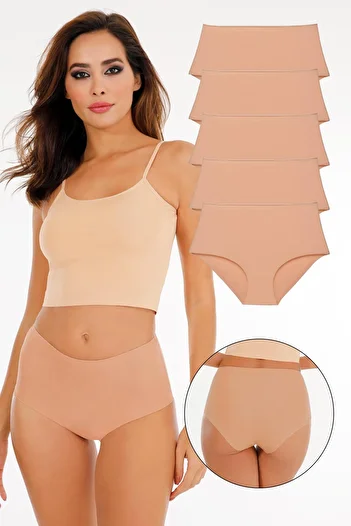 Sensu Women's High Waist Laser Cut (Belli Elastic) 5-Piece Panties Set - Kts2035