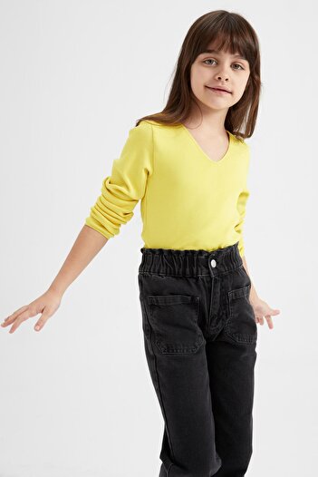 DeFacto Girl's Crop V-Neck Sweater Z4923a622wn