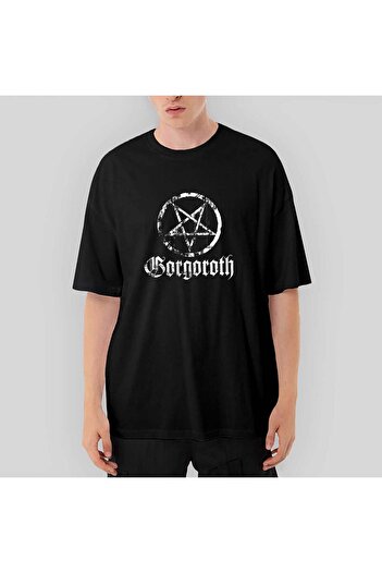 Z zepplin Gorgoroth Pentagram Oversize Black T-Shirt