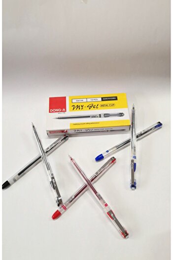 Dong-A My-Gel İğne Uçlu  Jel Kalem 0,5mm Metal Clip 6 Adet Birlikte