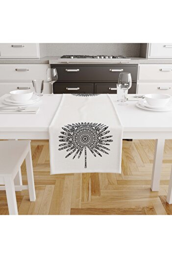 Filamente Digital Printed Runner 140x40 cm / Bohemian Anthracite - White