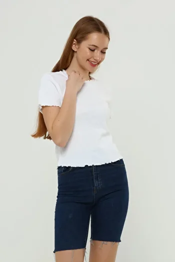 Miss Murem Camisole Frilly T-shirt-white