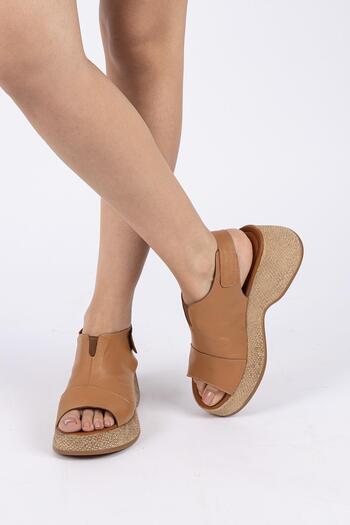 Getcho Zaro Women's Tan Genuine Leather Black Sandals – Open Toe, High Heels, Comfortable Casual Shoes