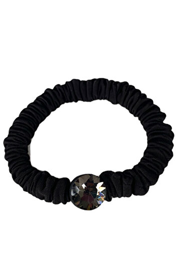 TAKIŞTIR Black Color Stone Detailed Bagel Buckle