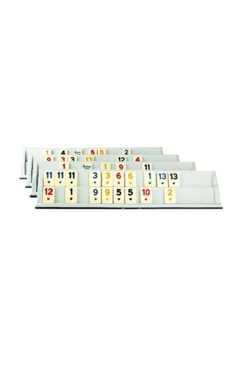 Comprox Large Size 1Quality Melemin Bone Stone Plastic Okey Set 43 Cm + Playing Card