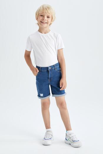 DeFacto Boy's Ripped Detailed Jean Bermuda Y5900a622hs