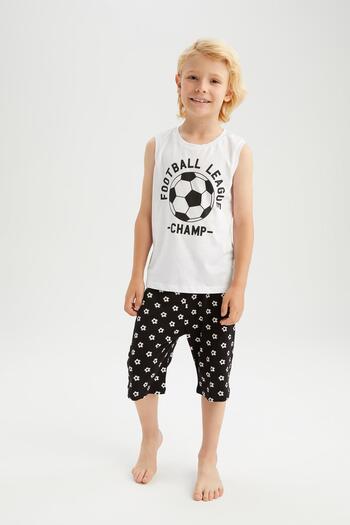 DeFacto Set pijamale capri fără mâneci pentru băieți Y7276a622hs