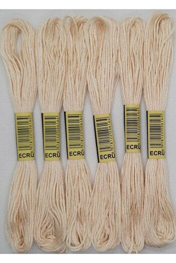 ALMİŞ 6 Pieces Single Color Etamine Cross Stitch Bracelet Brazilian Embroidery Thread-ecru
