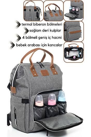 Sahra Stain Resistant Waterproof Mother Baby Care Backpack with Thermal Compartment