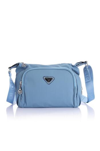 Getcho Geantă de damă Erhart Blue, cu fermoar cu mai multe compartimente, construcție ușoară, model sport elegant pentru utilizare zilnică