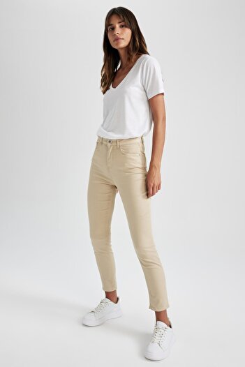 DeFacto Rebeca Slim Fit High Waist Gabardine Trousers M0649az23sm