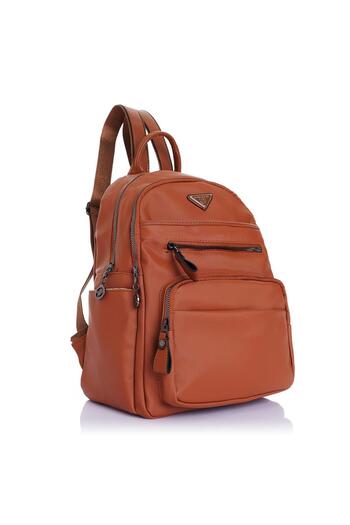 Getcho Gregory Satin Women's Tan Backpack – Waterproof, Multi-Compartment and Stylish Daily Use Model
