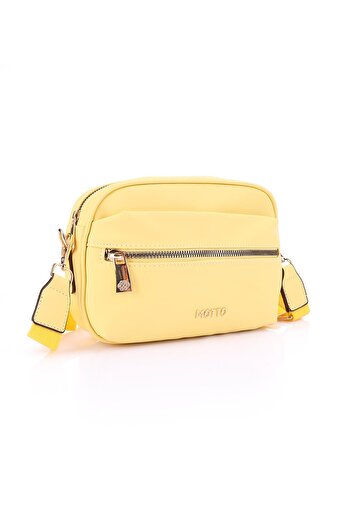 Getcho Darci Women's Yellow Crossbody Bag – Satin, Multi-Compartment, Zippered, Adjustable Strap, Daily Use