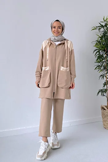 Ka Hijab Camel Hijab Set of 2 - Bag Pocket, Two Thread