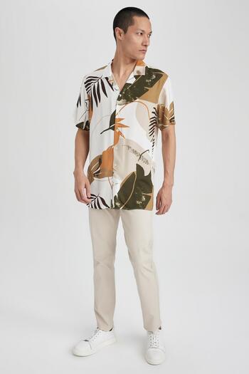 DeFacto Regular Fit Apache Collar Short Sleeve Shirt Z6025az23sm