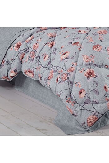 Hobby Benita Gri - Poplin Çift Kişilik Uyku Seti