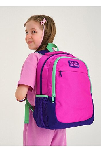 Coral High Primary School Bag Set Pink Purple Girl's School Bag Set