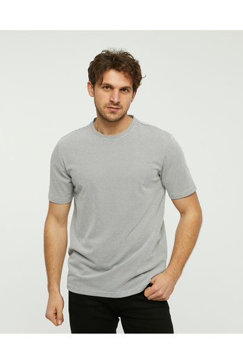 YHGTEKSTİL casual T-shirt black and white honeycomb pattern