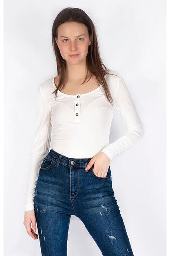 Miss Murem Wide Collar Bodysuit-white