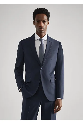 MANGO Man Jachetă blazer pentru bărbați Ink Color47065836