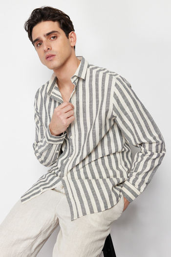 Trendyol Collection Труси антацидні смугасті Regular Fit Gomlek TMNSS24GO00048