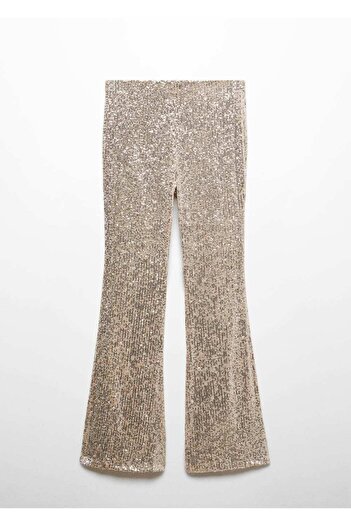 MANGO Woman Payetli flare pantolon