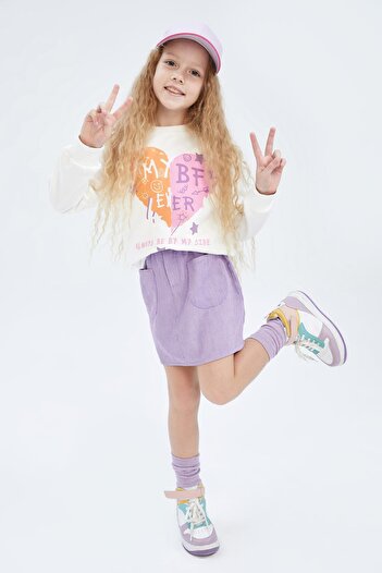 DeFacto Girl's Paperbag Velvet Skirt