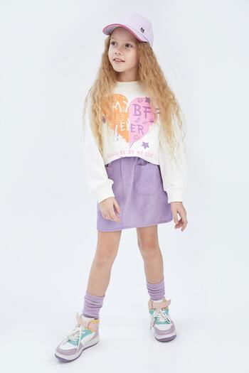 DeFacto Girl's Paperbag Velvet Skirt