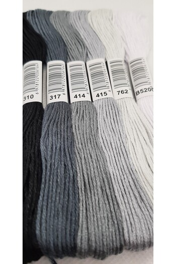 ALMİŞ 6 Pieces Muline Cross 8 Meters 6 Layers Different Colors Cross Stitch Embroidery Rococo Floss 310 B5200