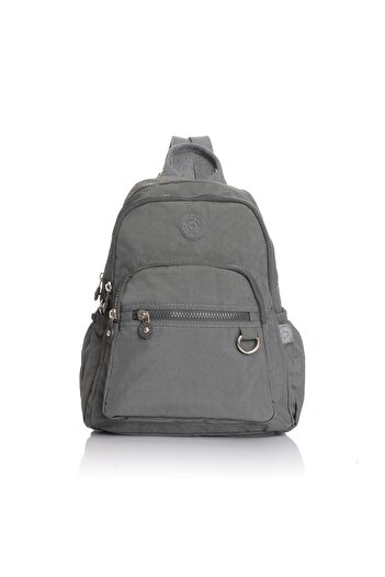 Getcho Nevva Women's Gray Crinkle Fabric Backpack – Waterproof, Multi-Compartment – Stylish, Elegant Daily Bag