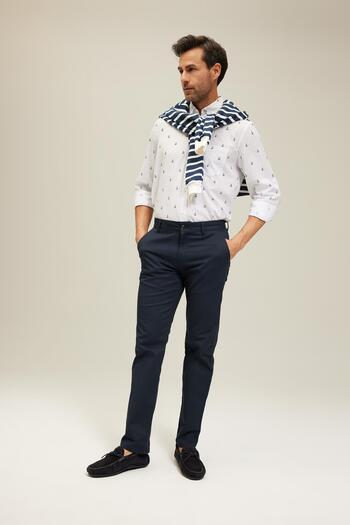 DeFacto Regular Fit Patterned Long Sleeve 100% Cotton Shirt Z3002az23sp