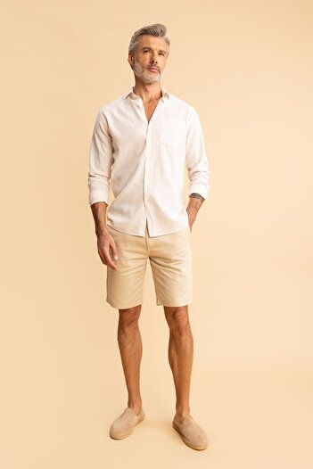 DeFacto Regular Fit Linen Blended Long Sleeve Shirt Z5577az23sm