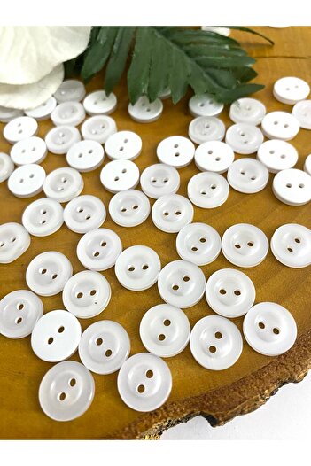 canan dizayn 13 mm White Polyester Shirt Button (35 Pcs)