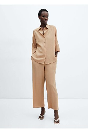 MANGO Woman Baggy pants with elastic waistband