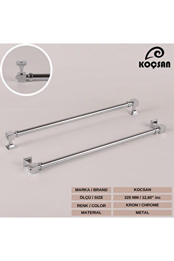KOÇSAN Zumra Chrome 192 Mmkulp Luxury Country Kitchen Furniture Cabinet Drawer Handle