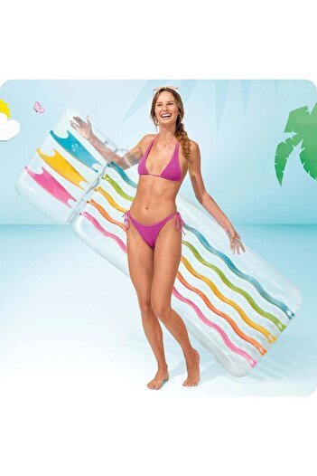 Intex 58724 Rainbow Colored Padded Inflatable Sea Bed Mattress 203 Cm