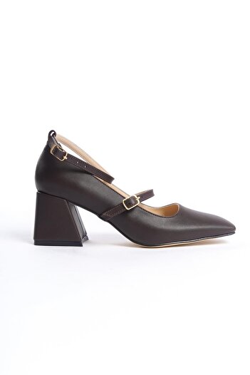 Modabuymus Παπούτσια Kulia Bitter Brown Χρώμα Mary Jane Blunt Toe Strap