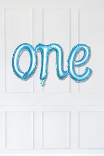 PEKSHOP One Foil Balloon BLUE Italik Combined 1 Year Old Balloon 110cm