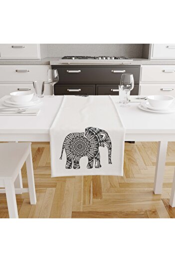 Filamente Digital Printed Runner 140x40 cm / Bohemian Anthracite - White