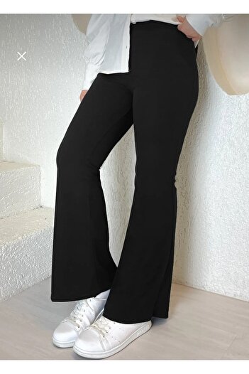 moda biz Women's Black Elastic Waist Spaghetti Leg Lycra Imported Scuba Fabric Pants