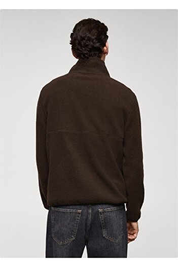 MANGO Man Yakası fermuarlı polar sweatshirt