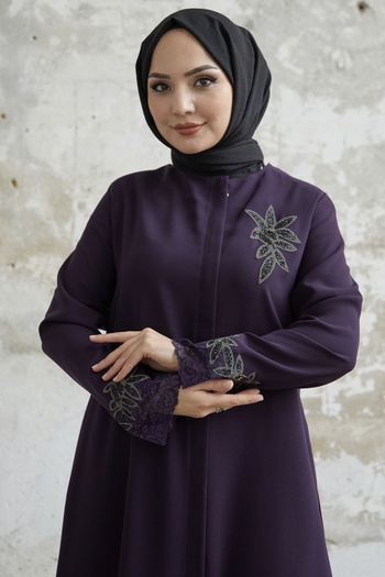 InStyle Ferace with Flower Stones on the Handle - Plum