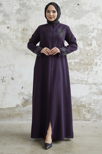 InStyle Ferace with Flower Stones on the Handle - Plum