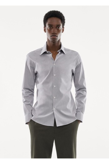 MANGO Man Stretch Fabric Micro Checked Shirt