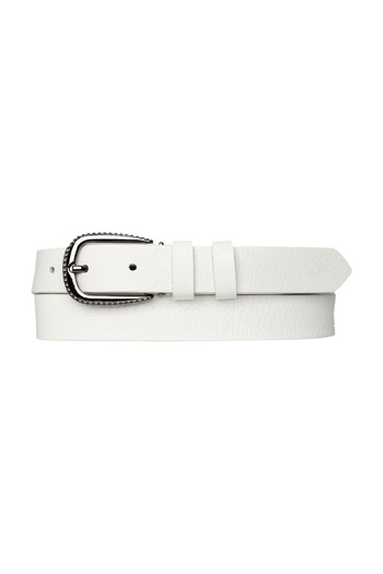GoDeri 100% piele naturală nichel cataramă alb lapte curea subțire pentru femei, 3 cm=3cm-kdn-30