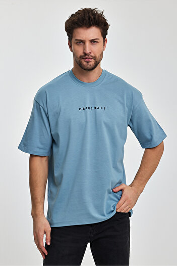 COMBİNE MİCHAİL Originals Men's Oversize Fit Thick Fabric Crew Neck T-shirt
