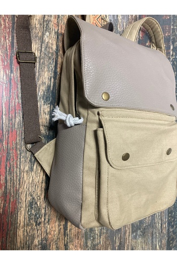 Street Bag Δερμάτινο σακίδιο πλάτης Geronimo με κάλυμμα καθημερινής χρήσης Σχολική τσάντα ταξιδιού για κάμπινγκ